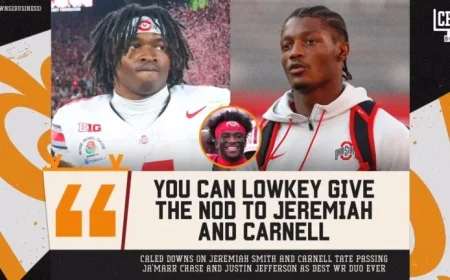 Caleb Downs Predicts Smith and Tate May Surpass Jefferson, Chase as Top WR Duo