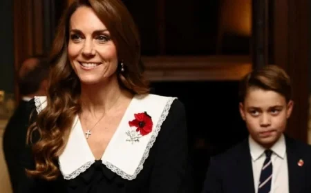 Princess Kate Stuns in Elegant Outfit at Remembrance Event with Prince George