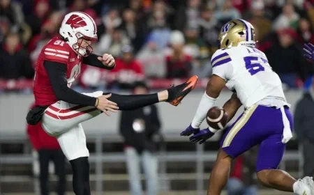 Wisconsin Stuns No. 24 Washington as Punter Leads in Passing