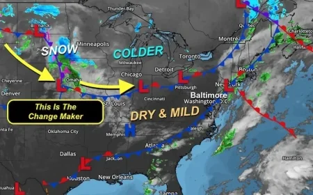 Mild Weekend Forecast: Rain Sunday, Arctic Chill and Mountain Snow Monday