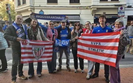 Oviedo Fans Paint Bilbao Blue Ahead of Clash with Athletic