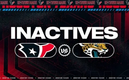 Week 10 Inactives Revealed