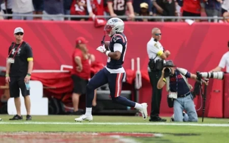 Kyle Williams Scores First NFL TD on 72-Yard Pass from Drake Maye