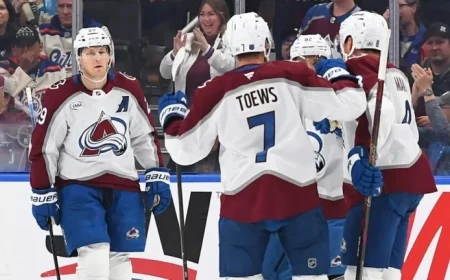 MacKinnon’s 4 Points Propel Avalanche to 9-Goal Victory Over Oilers