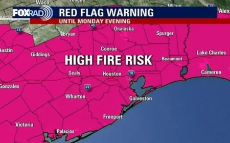 Southeast Texas Faces Fire and Freeze Warnings Amid Houston Weather Alert
