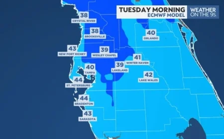 Tampa Bay May Face Near-Record Cold on Tuesday
