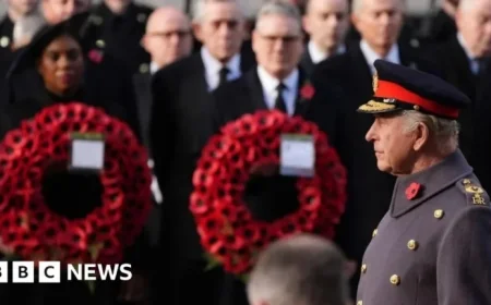 King Charles Leads Remembrance Sunday Silence at the Cenotaph Ceremony