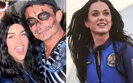 Orlando Bloom Poses with Rachel Lynn Matthews as Katy Perry for Halloween