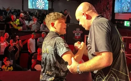 Michael van Gerwen Triumphs Over 13-Year-Old Jayden Walker; Chris Dobey Excels in Southampton Exhibition