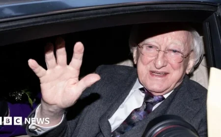 Michael D Higgins Departs Áras on Final Day as Irish President