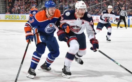Nugent-Hopkins Sidelined, Janmark Returns for Oilers vs. Blue Jackets