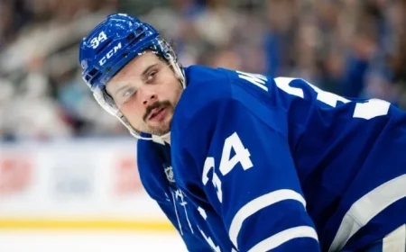 Maple Leafs’ Captain Auston Matthews Injured in Game Against Bruins