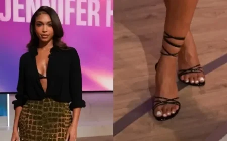 Lori Harvey Shines in Amina Muaddi Sandals on Jennifer Hudson Show
