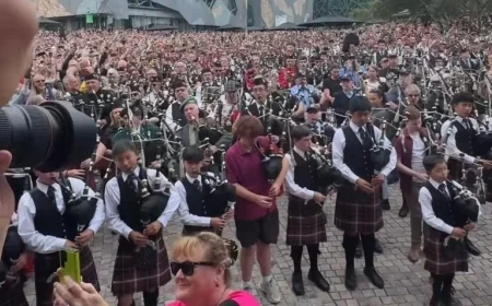 374 Bagpipers Unite to Break World Record with AC/DC Performance