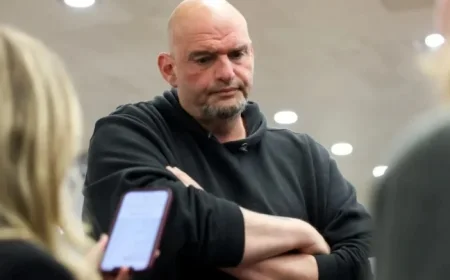 Fetterman Hospitalized Following Fall Near Pennsylvania Residence