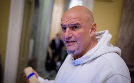 Sen. John Fetterman Hospitalized Following Fall Near Home