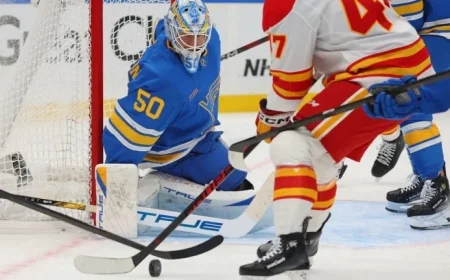 Binnington’s 38 Saves Propel Blues to Victory Over Flames