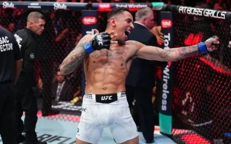 Prates Secures KOTY Nod with Knockout Win at UFC 322