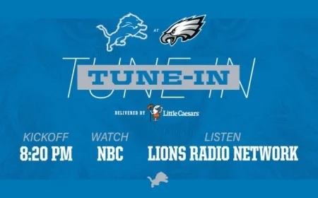 Lions vs. Eagles: Watch, Listen, and Follow Guide
