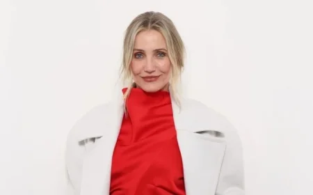 Cameron Diaz Unveils Chic Green and Gold Kitchen Design