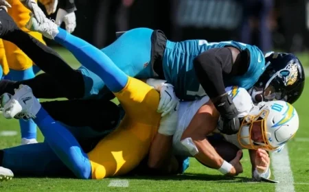 Justin Herbert Visits Medical Tent as Jaguars Lead Chargers 14-6