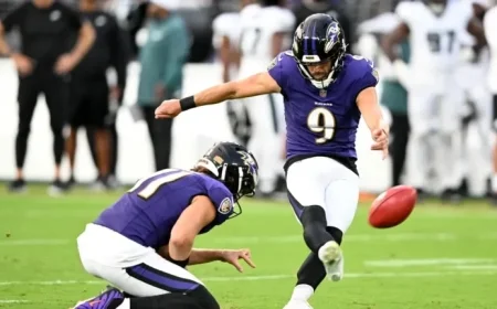 Justin Tucker Eligible to Join Team After 10-Game Suspension