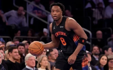 Knicks’ Anunoby Sidelined for Minimum Two Weeks: Sources