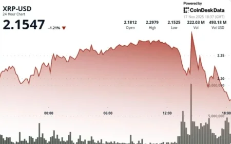 XRP Price Drops 5% Amid Bitcoin’s Fall Below $93,000