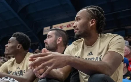 KU’s Darryn Peterson (hamstring) Sidelined for Duke Matchup