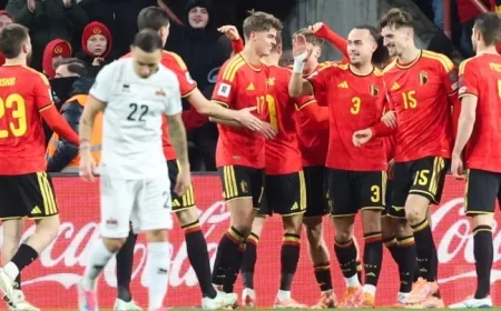 Belgium Dominates Liechtenstein with Four Goals in Seven Minutes (Live, 7-0)