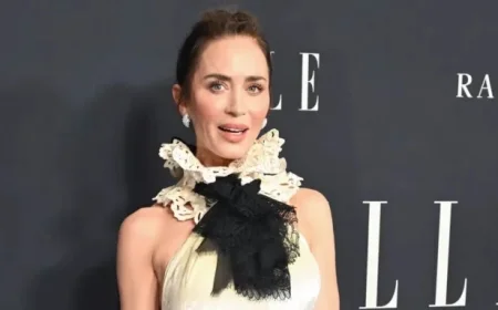 Emily Blunt Stuns in Ruffled Ralph Lauren Dress, Winning Miranda Priestly’s Nod