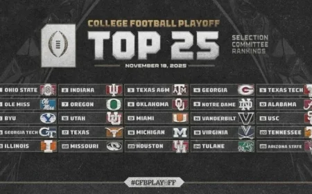 College Football Playoff Committee Releases Third 2025 Rankings
