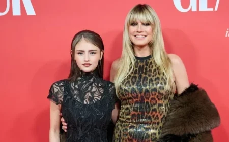 Heidi Klum and Daughter Leni Dazzle in Red Carpet Twinning Moment