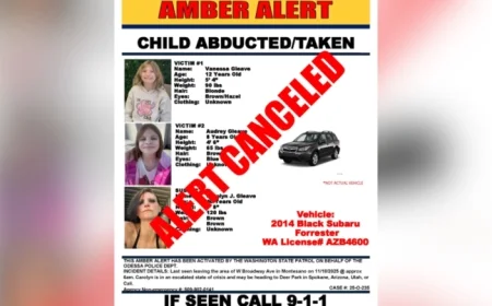 Amber Alert: Washington Children Missing, Mother in Crisis Heading to Spokane County