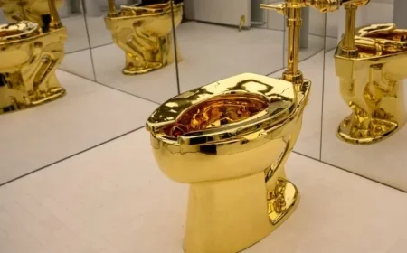 Maurizio Cattelan’s Gold Toilet Fetches $12 Million at Auction