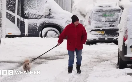 UK Snow and Ice Disrupt Travel, Close Schools