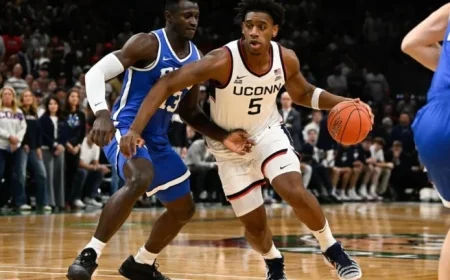 UConn’s Leading Scorer Reed Sidelined Against Arizona Due to Ankle Injury