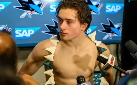 Sharks Locker Room: Celebrini Introduces Team Player of the Game Award