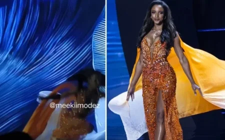 Miss Jamaica Falls and is Stretchered Off Stage at Miss Universe Pageant