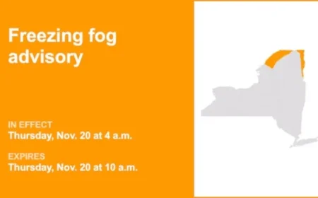 North Country Faces Freezing Fog Advisory: Visibility Reduced to 1/4 Mile