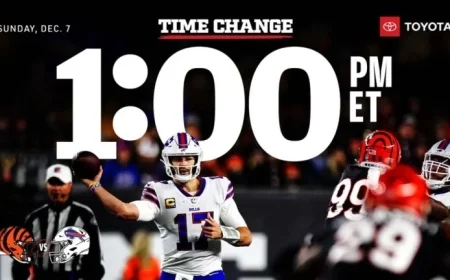 Bills vs. Bengals Game Rescheduled to 1 p.m. for Week 14
