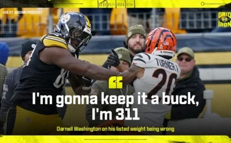 Steelers’ Darnell Washington Shares True Weight After Viral Stiff Arm Video