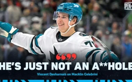 Desharnais Praises Sharks’ Macklin Celebrini: ‘He’s Respectful and Talented’