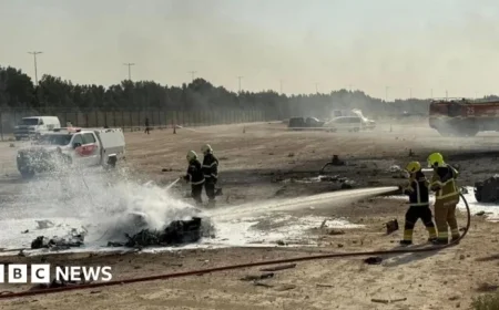 Indian Fighter Jet Crashes During Dubai Airshow Event