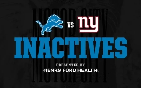 Lions vs. Giants: Key Inactives Announced