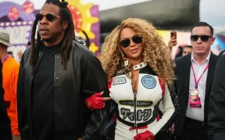 Beyoncé and Jay-Z Attend Las Vegas F1 Grand Prix at Strip Circuit