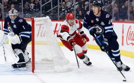Jets Goalkeeper Comrie Shines Despite 4-3 Defeat to Hurricanes, Coach States