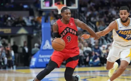 Raptors’ Barrett Sidelined with Knee Sprain Against Cavaliers