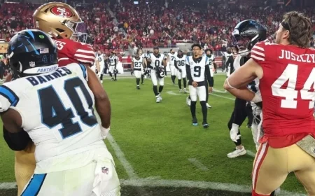49ers’ Jennings Confronts Panthers’ Moehrig Over ‘Cheap Shot’ Incident
