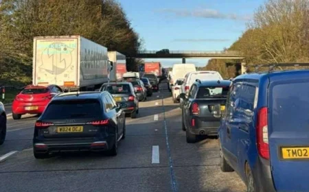 Lorry-Car Crash Causes 10-Mile Delays on Motorway